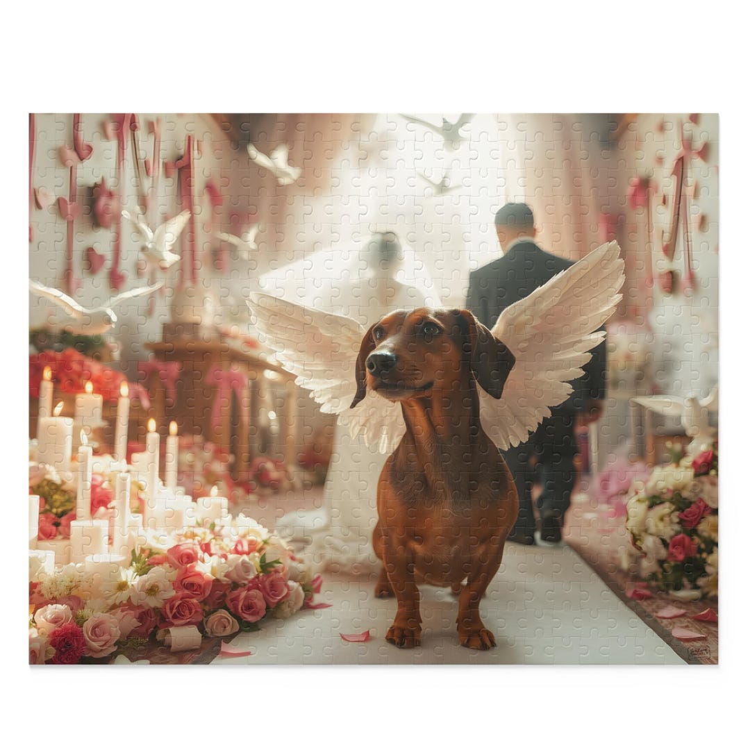 Dachshund | Paws at the Altar | 500 Piece Jigsaw Puzzle | Wedding ...