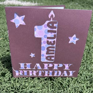 Cartão personalizado para o primeiro aniversário – Saudação personalizada para o primeiro aniversário com nome – Lembrança para o marco do bebê