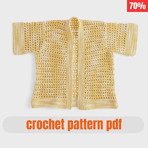 Easy Crochet Mesh Cardigan Pattern Medium – Women’s Lightweight Sweater PDF | Boho Cotton Crochet Jacket