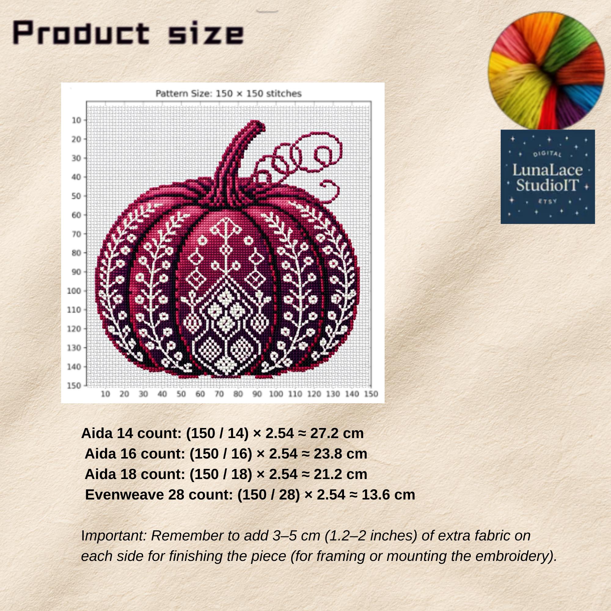 Pumpkin Cross Stitch PDF, Autumn Embroidery Pattern, Instant Download ...