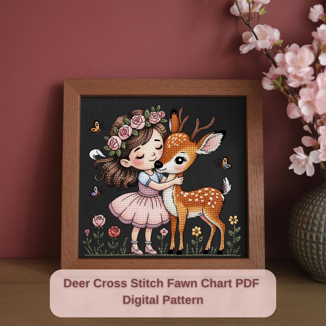 Deer Cross Stitch Fawn Chart PDF Digital Pattern - Etsy