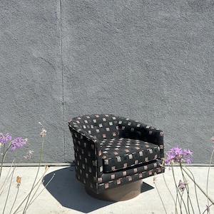 Mid Century Milo Baughman Checkered Tub Chair, Circa 1970s