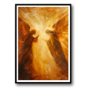 Archangel Gabriel Before Mary | Modern Christian Art | Gift Trendy | Religious Prints | Divine Light Art | Christian Art | Gift Trendy