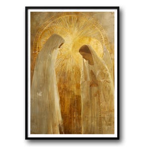 Archangel Gabriel and Virgin Mary | Bible Painting | LDS Prints | Christian Religious | Living Room Home Decor | Gift Trendy