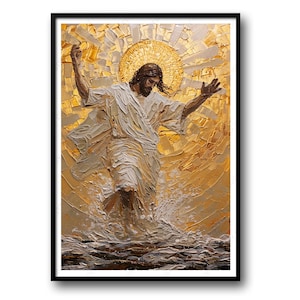 Divine Connection | Modern Religious Wall Art | Christian Painting | Bible Wall Art | Christian Miracle Art