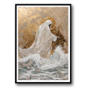 Christus bewegt sich über dem Wasser | Christliches Poster | Digitaler Download | Bibel Wand Kunst | LDS Kunst | Digitaldruck | Jesus druckbare Kunst