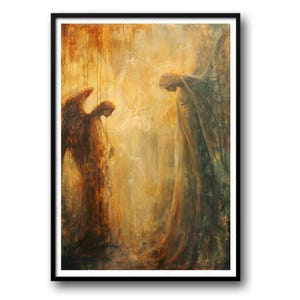 The Annunciation to Mary by Gabriel | Modern Christian Art | Divine Light Art | LDS Painting | Bible Art | Digital Print