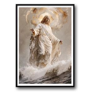 Jezus Christus staat op | Christelijke poster | Christelijke afdrukbare kunst | Jezus kunst afdrukbare | Goddelijke lichtkunst | Muurkunst Jezus