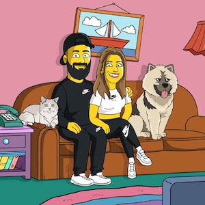 Father&#39;s Day Gift, Custom Simpson Family Portrait, Personalized Simpsons, Custom Simpsons Portrait, Personalized Gift, Family Simpsons.