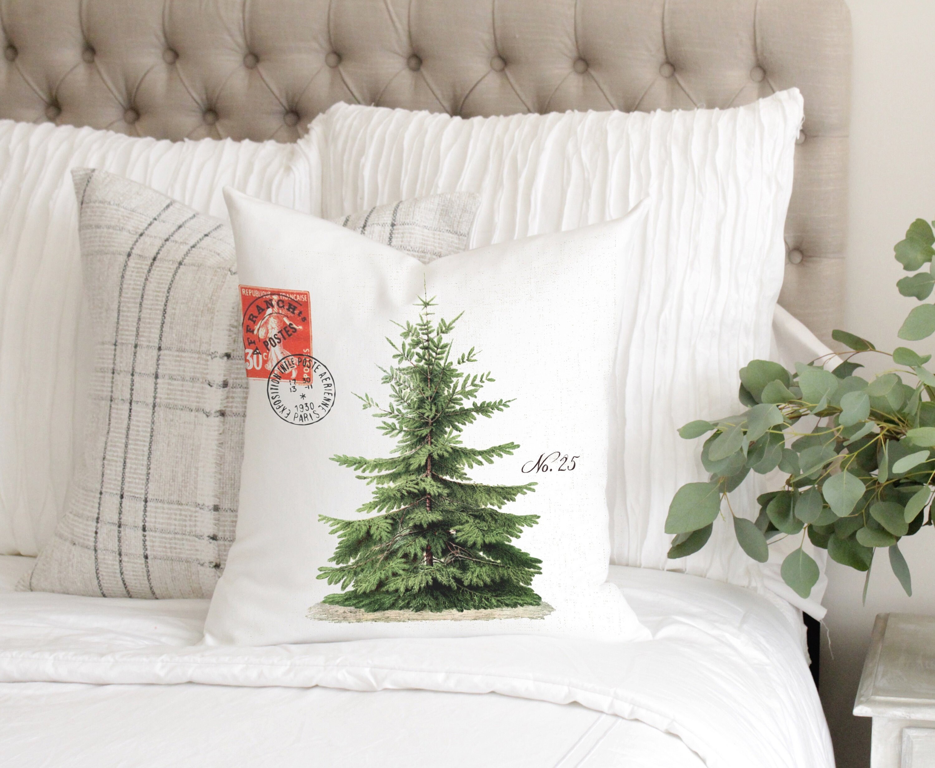 Christmas Pillow Cover Vintage Christmas Tree Etsy