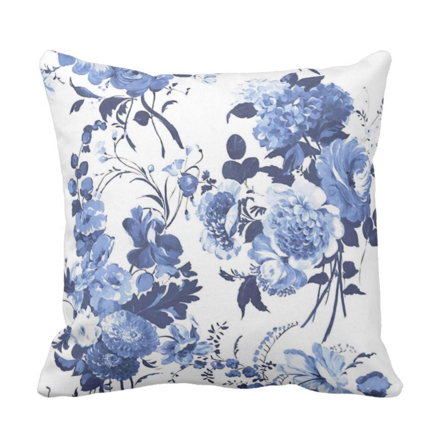 Pillow Cover Indigo Rose Floral