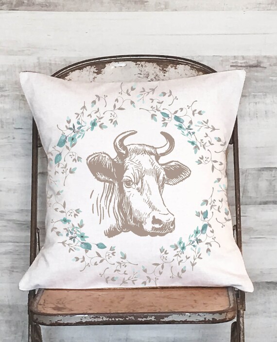 Cow pillow cover Farmhouse Pillow Cover Style Cow Pillow Etsy