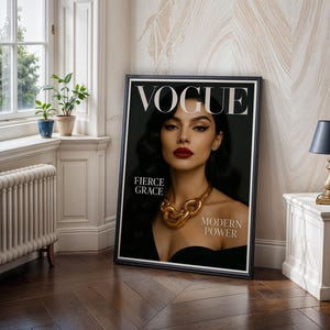 Vogue Fierce Grace Wall Art Fashion Editorial Poster Bold Beauty Digital Print