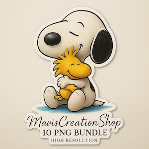 Snoopy PNG Sticker Bundle 10 High Resolution Designs for Digital Download