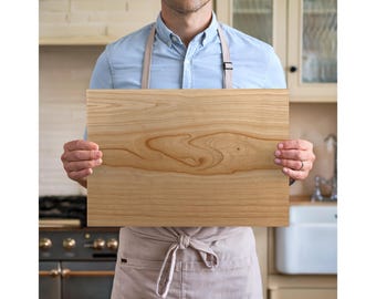 Ash Wood Slab Tempered Glass Cutting Board | Realistic Pale Hardwood Kitchen Decor | Modern Natural Grain Home Decor
