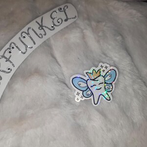 Zahnfee mit Krone und Glitzer Sticker