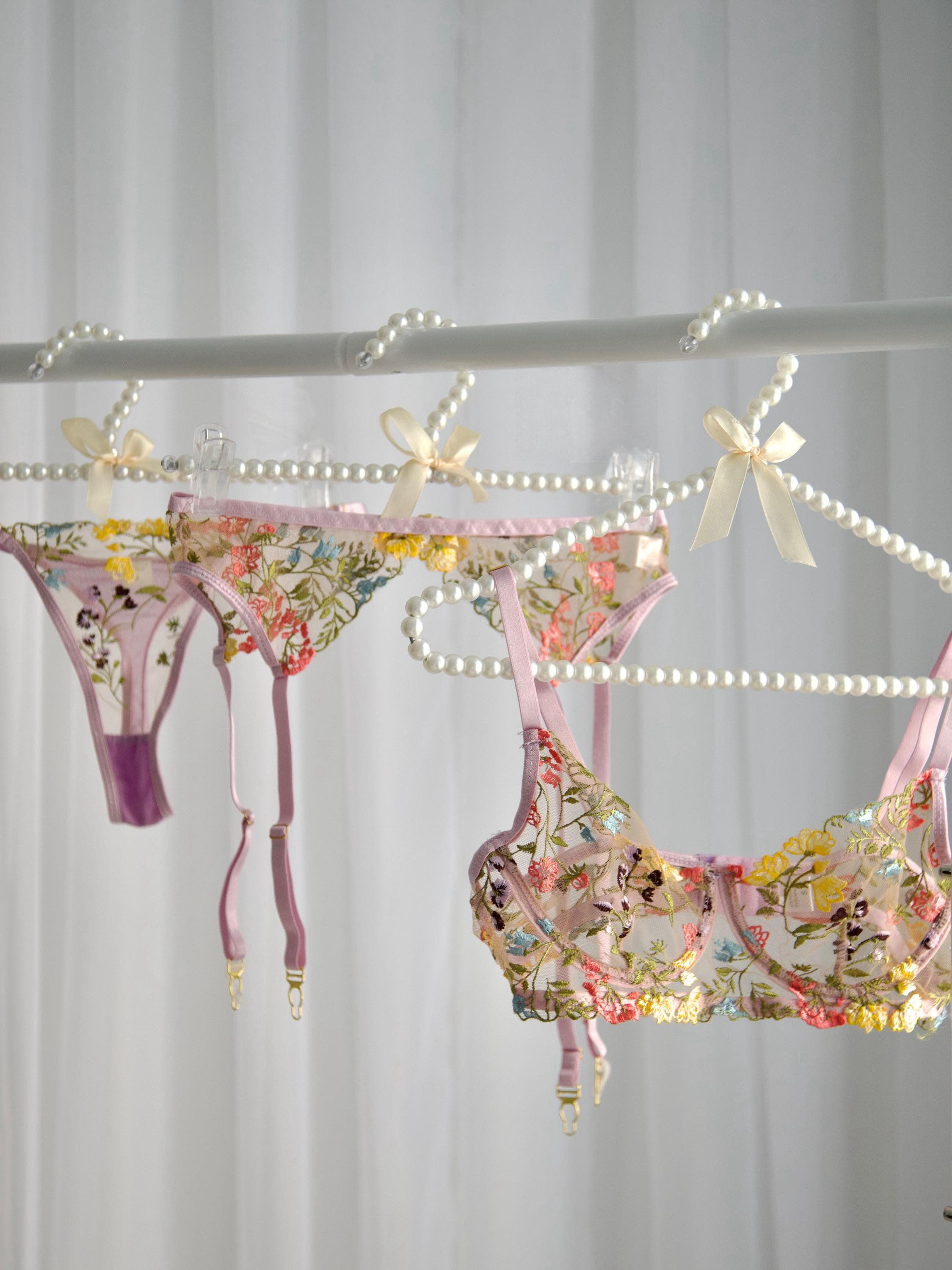 Lavender Lullaby Floral Lace Lingerie Set Delicate 3 piece Intimate lavender-lullaby-floral-lace-lingerie-set-delicate-3-piece-intimate