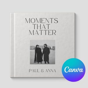 Photo book template to personalize “Moments That Matter” | photo album template in Canva | for couples boyfriend girlfriend, vintage retro