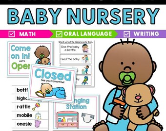 Baby Nursery Dramatic Play Center Printables | PreK Preschool Pretend Childcare