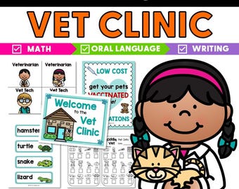 Pet Vet Animal Hospital Dramatic Play for Preschool and Pre-K