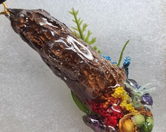 Real Morel Forest Mushroom Pendant #18