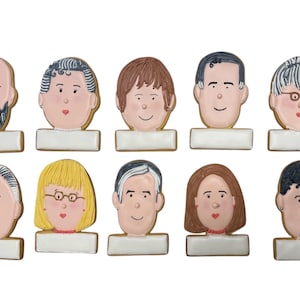 Biscotti segnaposto personalizzati decorati con ghiaccia reale - idea regalo con viso volto famiglia e amici