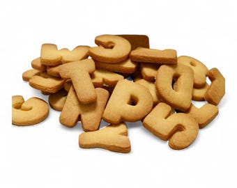 Galletas de mantequilla con letras y números: una idea de regalo para niños