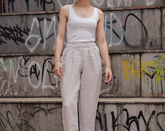 Organic Linen Cropped Pants: Women's Summer Trousers