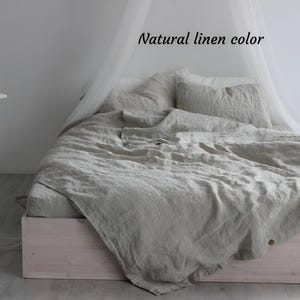 Organic Duvet Cover  Soft Shabby Chic Look Linen  Comforter Cover Twin Queen King CalKing Full Comforter Quilt Cover Bedding Set