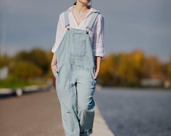 Organic Linen Jumpsuit: Women's Relaxed Fit Romper