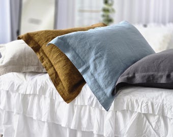 Organic Linen Oxford Pillow Cover: Soft European Flax Pillowcase