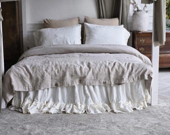 Linen Comforter Cover Set Organic Flax Duvet Cover and Pillowcases Queen King CalKIng Twin Full Bedding Set Stonewashed Quilt Cover