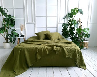 Organic Linen Bed Sheet Set: European Flax, Stonewashed Finish