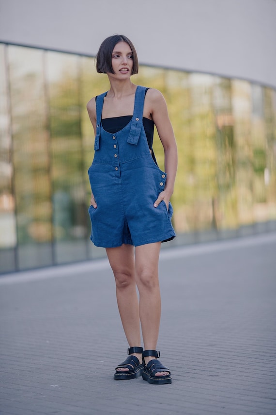 Mono corto de lino orgánico: mono de verano para mujer España