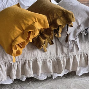 Organic Pillow Cover With Ties Soft Stonewashed Pillow Case Queen King Standard EUR Cushion Cover Pillow Sham