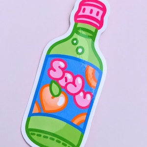 Korean Soju Drink Sticker | 3&quot; |  Cute Asian Food Vinyl Decal |