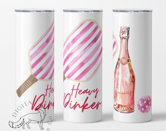 Pickleball Digitaler Download | Schwerer Dinker Pickleball | Lustiges Pickleball Zitat | 20 Unzen Skinny Becher | Pickleball Skinny Tumbler Wrap