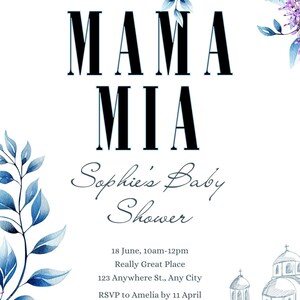 Mama Mia Baby shower themed invitation
