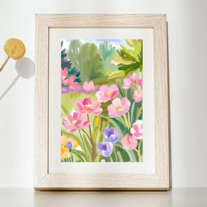 Floral Garden Art Print: Grandmillennial Home Decor (Digital Download)