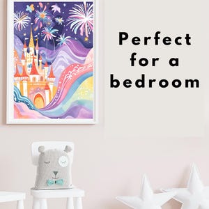 Girl Bedroom Wall Art Castle Print, Magical Wall Art Print, Princess Bedroom Decor,  Cinderella Decor, Magic Kingdom Wall Art Print