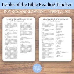 Books of the Bible Reading Tracker PDF, Books of the Bible Checklist, Bible Books Graphic Organizer