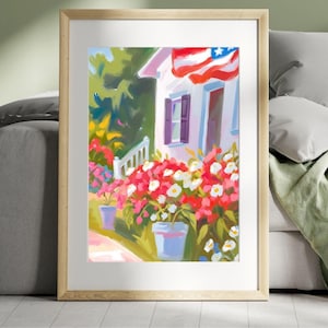 Grandmillennial Patriotic Art Print: Americana Home (Digital Download)