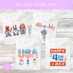 4 juillet PNG Bundle, moulinet de crème glacée USA patriotes gnomes, Amérique Sublimation Clipart, usage Commercial téléchargement numérique