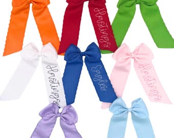Personalized Embroidered Cheer Bow: Custom Name Hair Ribbon