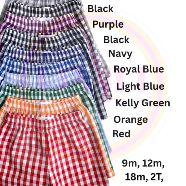 Tennessee Gingham Embroidered Baby/Boys Pull On Shorts main image 1