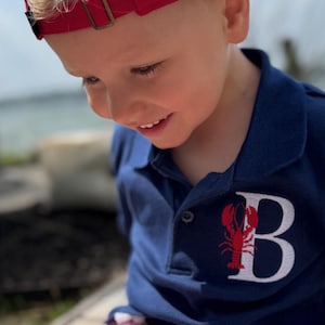 Monogrammed Crawfish Polo Set: Custom Baby Toddler Seersucker Shorts