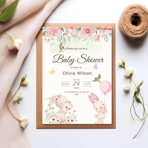 Baby Shower Einladung / Baby Shower Party Menükarte / personalisierbare Vorlage