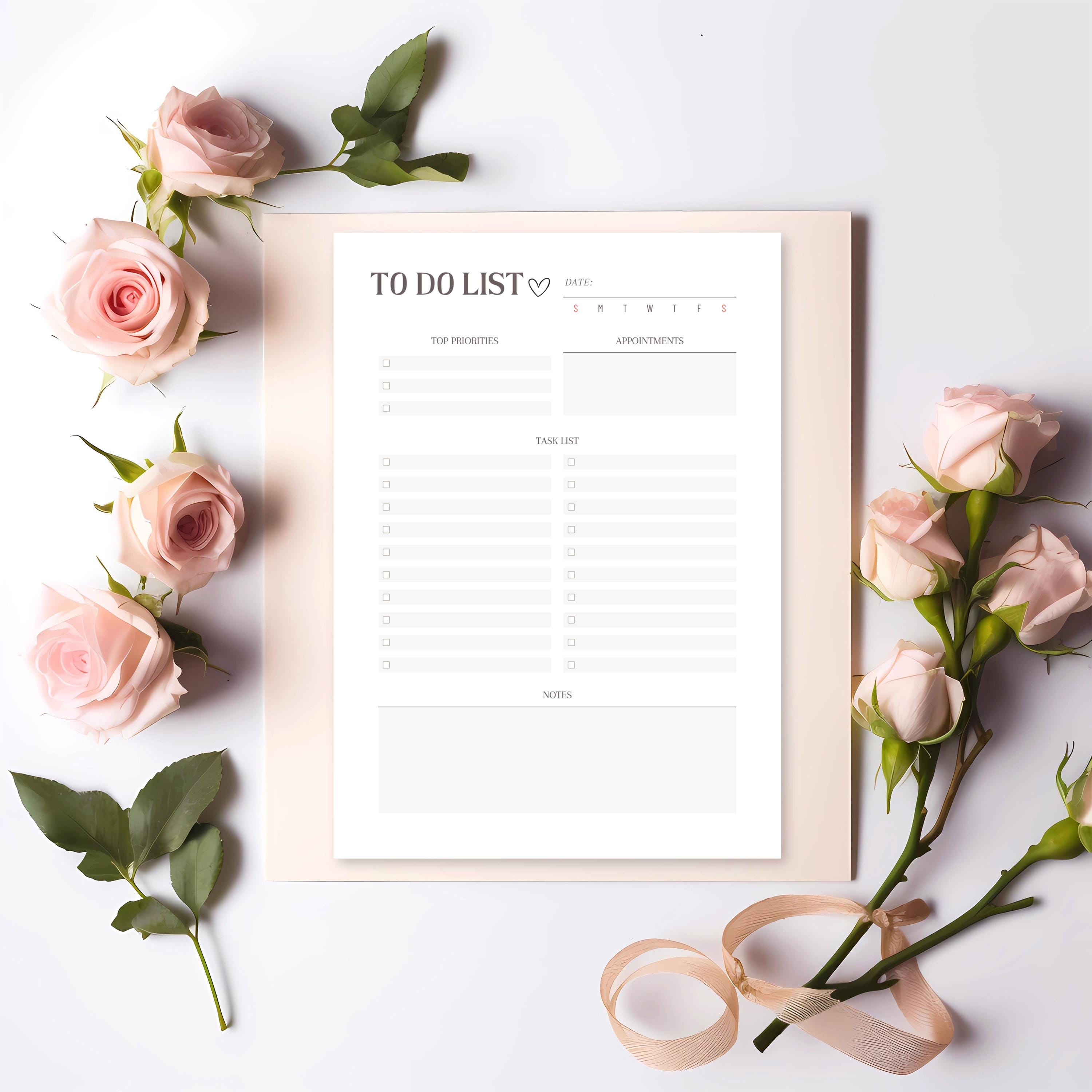 Undated Daily Planner Printable – Task & Goal Organizer (editable in ...