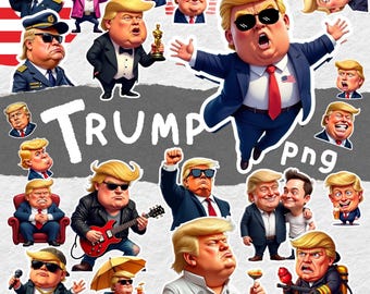 Trump Bundle png | Digital Download, Donald Trump, Trump Clipart, Trump 2025 png, Trump Png, Political cartoon, Sticker trump