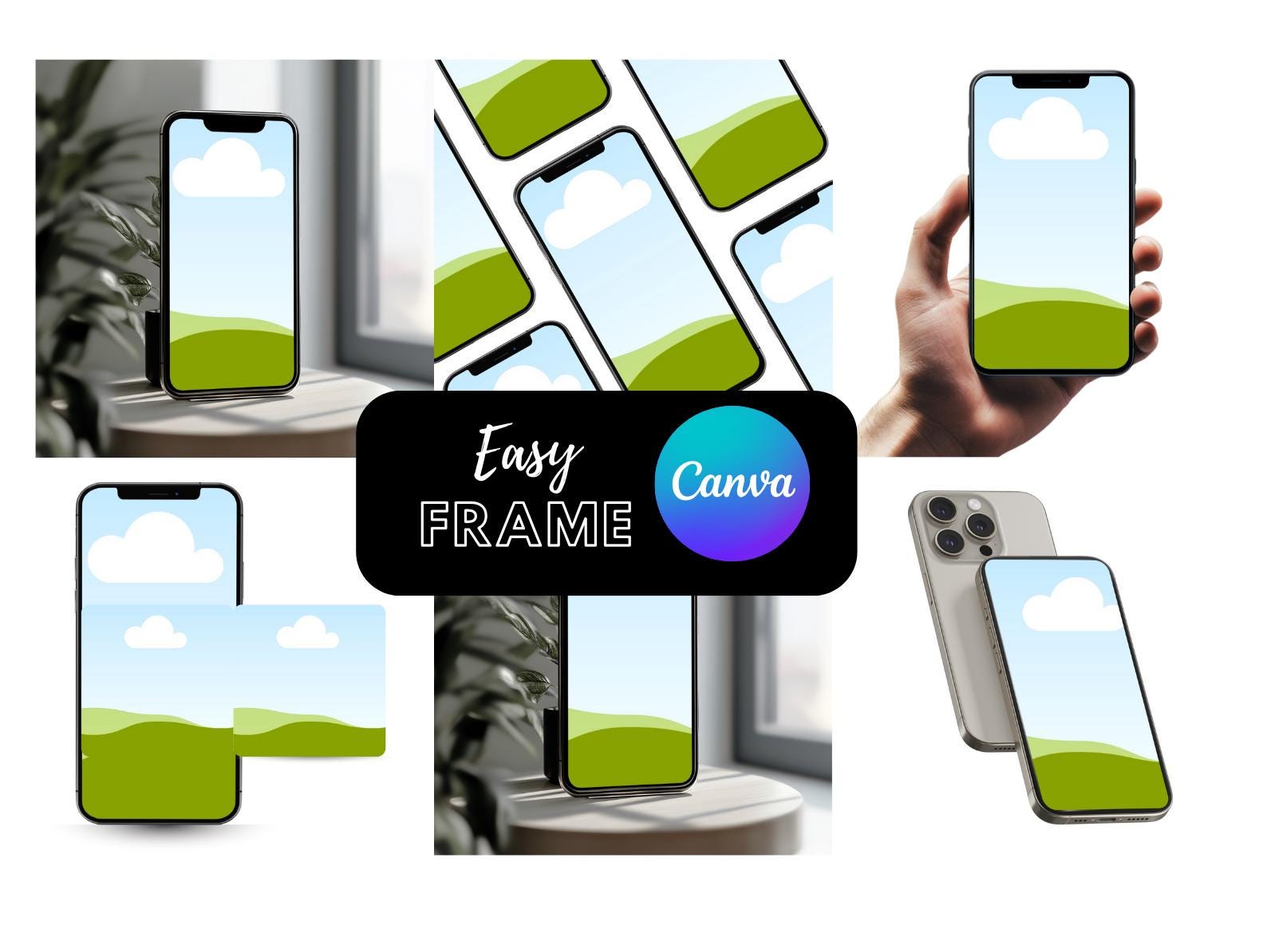44 Frame Canva Mockup Bundle Set, Wall Art Frames Mockup, Canva, T ...